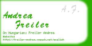 andrea freiler business card